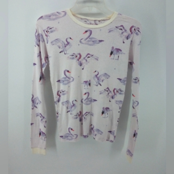 Burt's Beex Kids Swan Pink Purple Snug Fitting 14 Pajama Top PJ - Picture 7 of 7